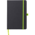 Carnet A5 en similicuir recyclé, fermeture élastique, pages lignées couleur vert clair première vue