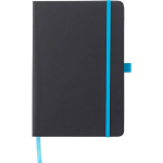 Carnet A5 en similicuir recyclé, fermeture élastique, pages lignées couleur bleu ciel première vue