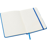 Carnet A5 en RPET et similicuir, fermeture élastique, pages lignées cinquième vue