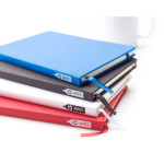 Carnet A5 en RPET et similicuir, fermeture élastique, pages lignées septième vue