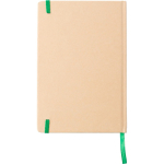 Carnet A5 en carton recyclé avec fermeture élastique, pages lignées sixième vue