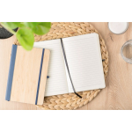 Carnet A5 en bambou et PU avec fermeture élastique, pages lignées deuxième vue