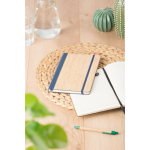 Carnet A5 en bambou et PU avec fermeture élastique, pages lignées quatrième vue