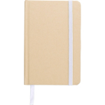 Carnet A6 en carton recyclé avec marque-page et pages lignées couleur blanc première vue