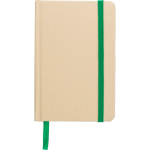 Carnet A6 en carton recyclé avec marque-page et pages lignées première vue