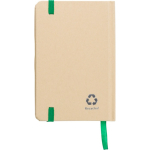 Carnet A6 en carton recyclé avec marque-page et pages lignées quatrième vue