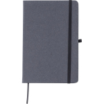 Carnet A5 en similicuir recyclé avec marque-page, pages lignées couleur noir première vue