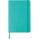 Carnet A5 en carton recyclé avec marque-page, pages lignées couleur vert première vue