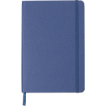 Carnet A5 en carton recyclé avec marque-page, pages lignées couleur bleu ultramarine première vue