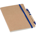 Carnet A5 en carton recyclé avec stylo et pages blanches quatrième vue