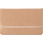Bloc mémo en carton avec élastique et notes adhésives couleur marron première vue