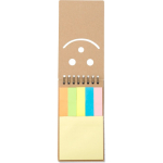 Bloc-notes en carton FSC avec notes adhésives et pages lignées troisième vue