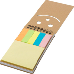 Bloc-notes en carton FSC avec notes adhésives et pages lignées quatrième vue