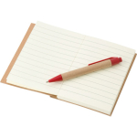 Bloc-notes en carton avec stylo à encre noire et feuilles lignées deuxième vue