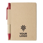 Bloc-notes en carton avec stylo à encre noire et feuilles lignées quatrième vue