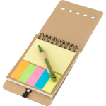 Bloc-notes en carton avec spirale, stylo et feuilles lignées troisième vue