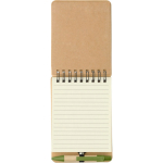 Bloc-notes en carton avec spirale, stylo et feuilles lignées quatrième vue