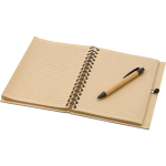 Carnet en bambou avec stylo à encre bleue, format A5, pages lignées deuxième vue