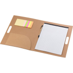 Pochette en carton avec stylo à encre bleue et feuilles lignées quatrième vue