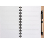 Bloc-notes A5 en carton recyclé avec stylo, pages lignées deuxième vue