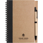 Bloc-notes A5 en carton recyclé avec stylo, pages lignées septième vue