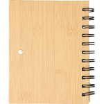 Carnet en bambou avec notes adhésives, stylo et pages lignées deuxième vue
