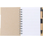 Carnet en bambou avec notes adhésives, stylo et pages lignées quatrième vue