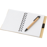 Carnet en bambou avec notes adhésives, stylo et pages lignées septième vue