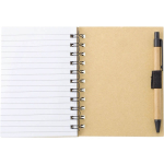 Carnet en bambou avec notes adhésives, stylo et pages lignées huitième vue
