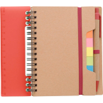 Carnet en papier recyclé avec notes adhésives, stylo et pages lignées deuxième vue