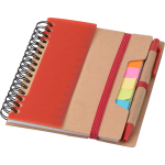 Carnet en papier recyclé avec notes adhésives, stylo et pages lignées neuvième vue