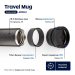 Gobelet isotherme en inox avec mécanisme anti-goutte Dopper 400 ml couleur noir deuxième vue