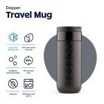 Gobelet isotherme en inox avec mécanisme anti-goutte Dopper 400 ml couleur noir quatrième vue