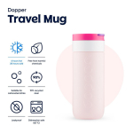 Gobelet isotherme en inox avec mécanisme anti-goutte Dopper 400 ml couleur rose quatrième vue