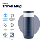 Gobelet isotherme en inox avec mécanisme anti-goutte Dopper 400 ml couleur bleu marine première vue