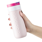 Mug isotherme de voyage en inox, couvercle rabattable Dopper 300 ml couleur rose troisième vue