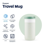 Mug isotherme de voyage en inox, couvercle rabattable Dopper 300 ml couleur vert forêt première vue