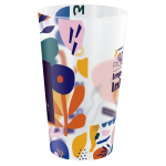 Grand gobelet en plastique empilable avec marquage In-Mold 600 ml couleur translucide