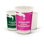 Petit gobelet réutilisable d’origine végétale et minérale 220 ml couleur blanc cassé