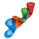 Gobelet réutilisable en plastique Tritan® fabriqué en Europe 400 ml couleur bleu transparent