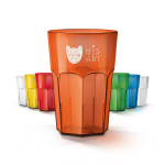 Gobelet réutilisable en plastique Tritan® fabriqué en Europe 400 ml couleur orange transparent