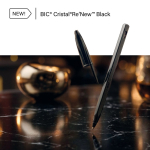 Stylo métallique rechargeable à encre noire Cristal® Re’New Black BIC®