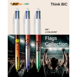 Stylo 4 couleurs en plastique avec effet métallique Flags BIC®
