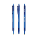 Stylo à bille avec corps en caoutchouc Softfeel®, encre bleue BIC® couleur bleu transparent