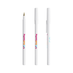 Stylo en plastique à écriture fluide, encre bleue Round Stic BIC® couleur blanc