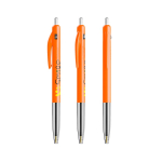 Stylo en plastique rétractable et ergonomique à encre bleue BIC® couleur orange
