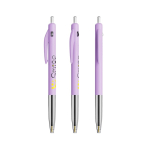 Stylo en plastique rétractable et ergonomique à encre bleue BIC® couleur lilas