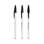 Stylo en plastique avec capuchon classique et encre noire Style BIC® couleur blanc/noir