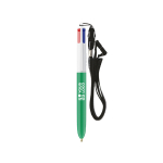 Stylo en plastique avec lanière à accrocher et 4 couleurs d’encre BIC® vue principale
