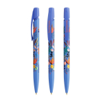 Stylo en plastique avec clip personnalisable et encre bleue BIC® couleur bleu
